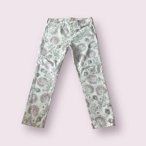 Women’s Anthropologie Pilcro Pretty In Pink Dainty All Over Print Pants Size 28